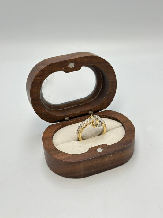 Tam Tur Çift Renk Ayarlamalı Yüzük (Pirinç Kaplama)