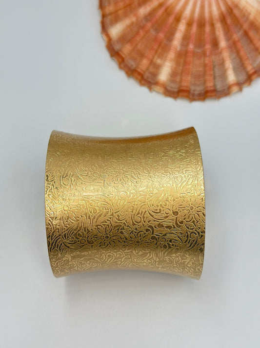 Vintage Çiçek Desen Detay Çelik Kelepçe