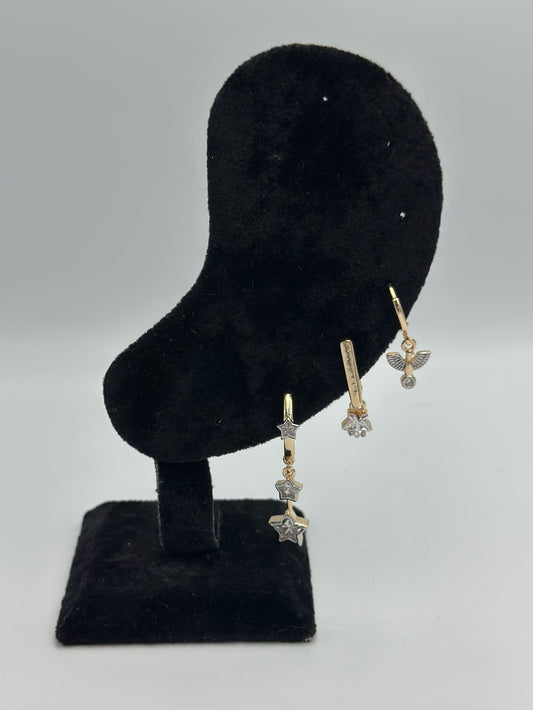 Yıldız Ve Anka Kuş Detay Set Küpe