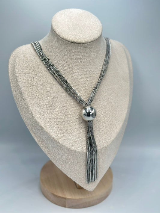 Zincir Ve Topçuk Detay Kolye (Pirinç Kaplama) (50Cm)