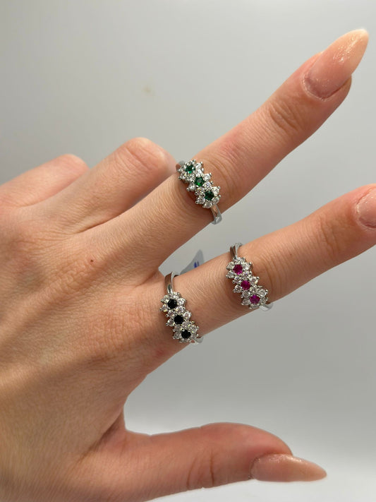 Zirkon Taş Çiçek Detay Çelik Yüzük