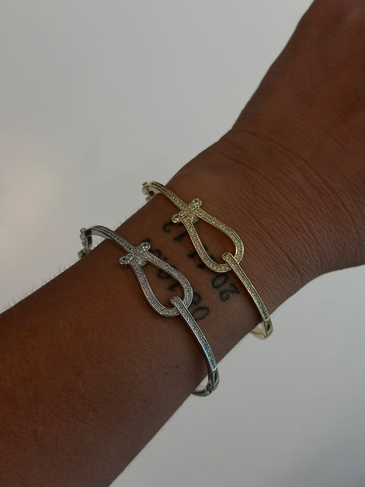 Zirkon Taş Detaylı Kemer Kelepçe (Çelik)