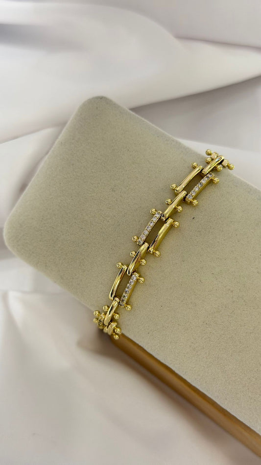 Zirkon Taş Detaylı Trend Çelik Bileklik (Çelik)