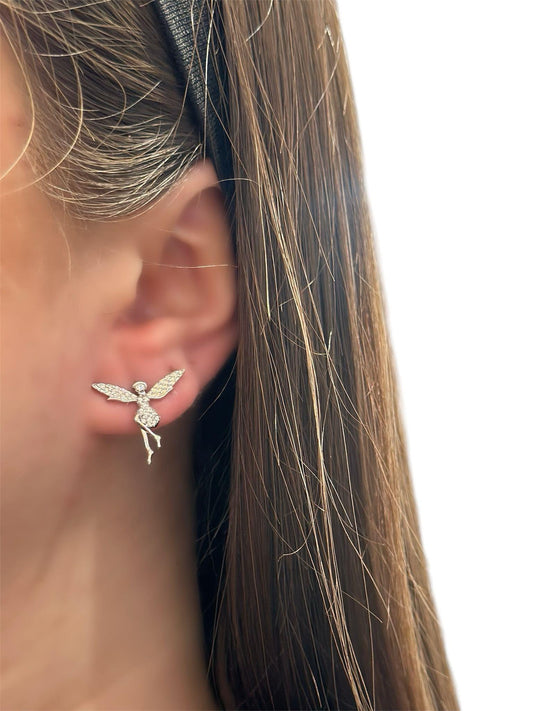 Zirkon Taş Melek Model Minimal Küpe