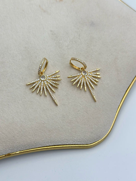 Zirkon Taş Sallantılı Kanat Küpe (Çelik)