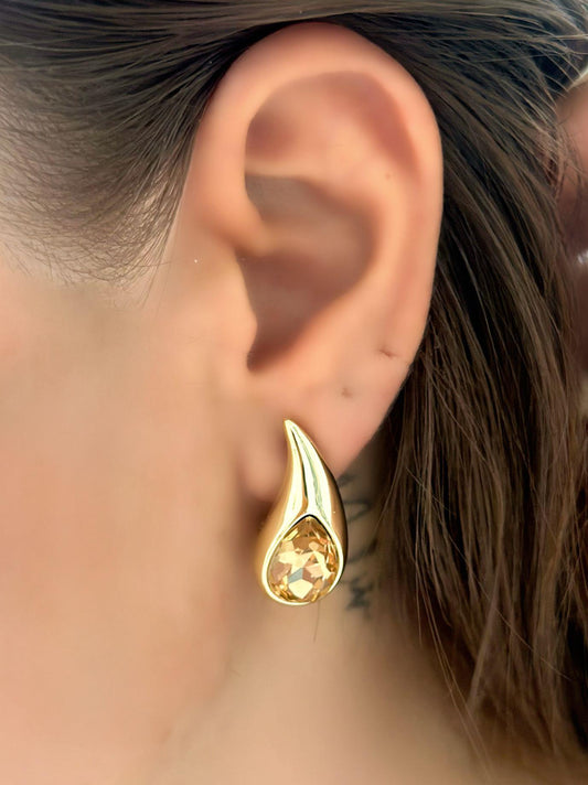 14K Altın Kaplama Sıralı Damla Detay Set Takı