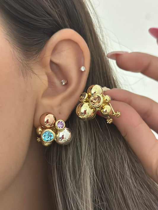 14K Altın Kaplama Topçuk Küpe