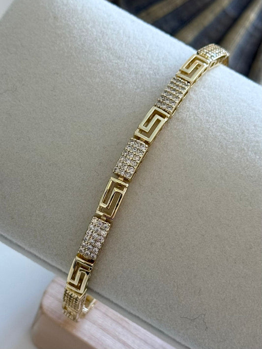 14K Altın Kaplama Tsarım Zirkon Taş Detaylı Unisex Bileklik