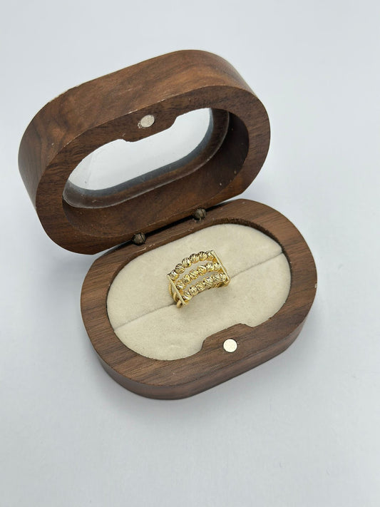 3 Sıra Dorika Detay Yüzük (Pirinç Kaplama) (Ayarlanabilir)