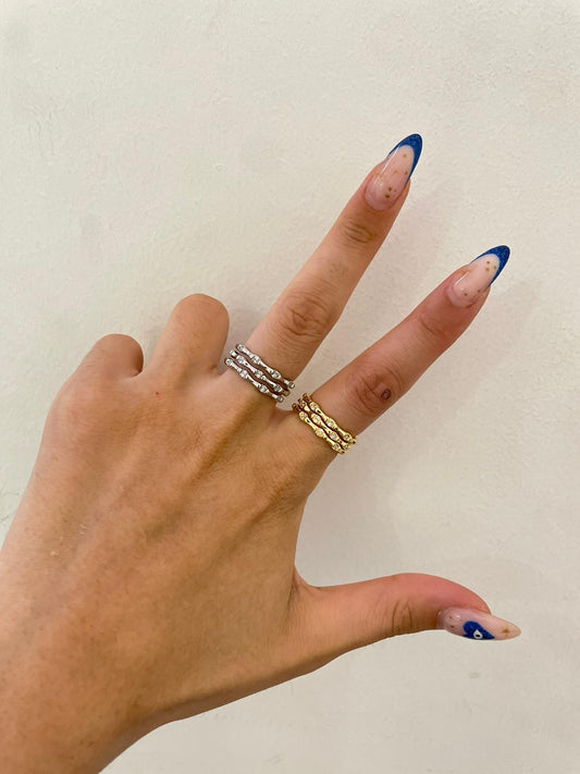 3 Sıra Kemik Model Çelik Yüzük