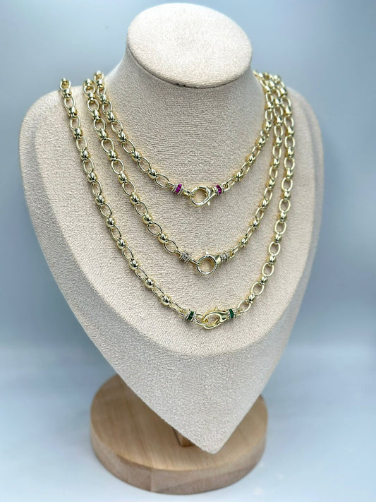 Kristal Taş Detay Kolye (Çelik)