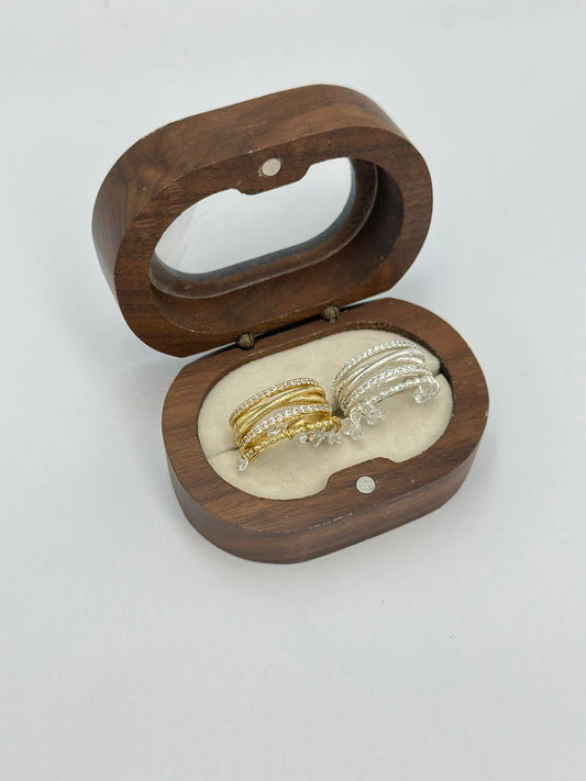 Charm Ve Zirkon Taş Detay Yüzük (Ayarlamalı)