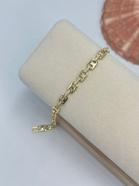 Sıralı Düğme Detay Çelik Bileklik