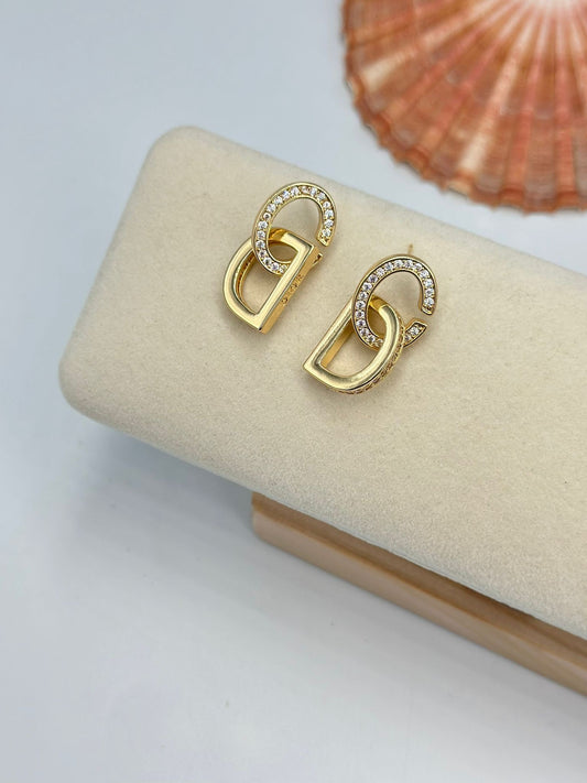 CD Zirkon Taş Detay Küpe (Çelik)