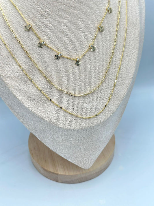 Yonca Charm Detay Set Kolye (Çelik)