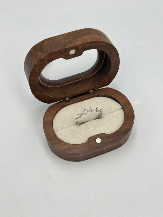 Baget Taş Detay Ayarlanabilir Çelik Yüzük