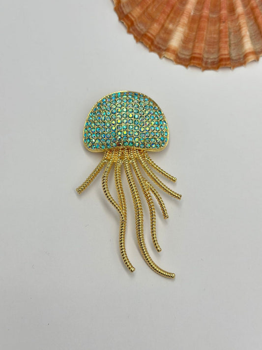 Hologram Taş Detay Deniz Anası Broş