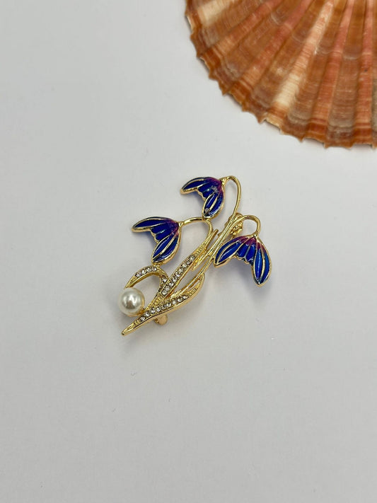 İnci Detay Lale Broş