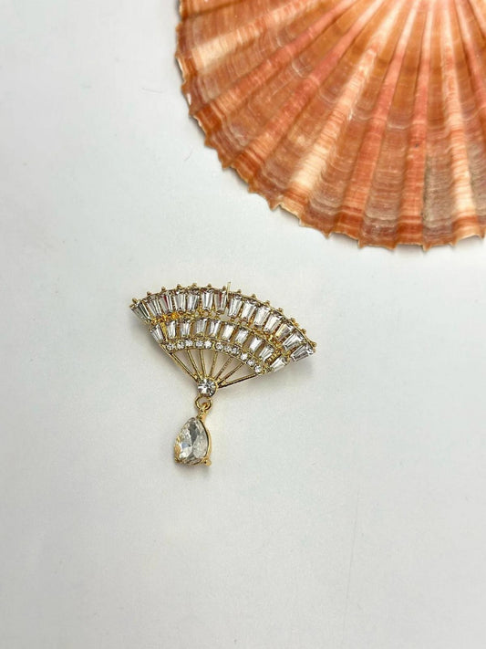 Damla Charm Detay Yelpaze Broş