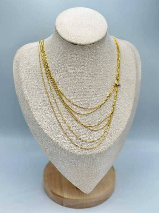 Çoklu İnce Zincir Kolye (Çelik)