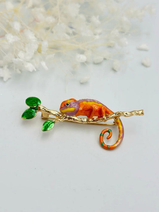 Sevimli Bukalemun Broş