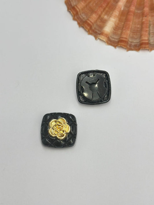 Gold Çiçek Detay Manşet Broş