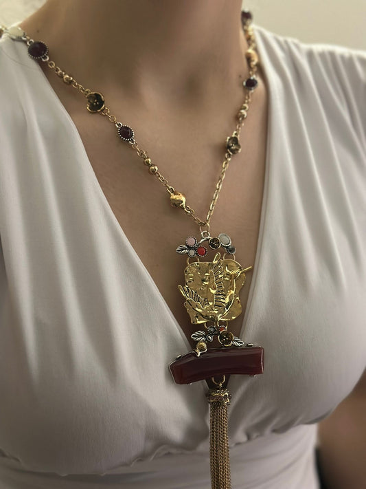 Kuş Detaylı Otantik Tasarım Kolye (Premium Serisi)