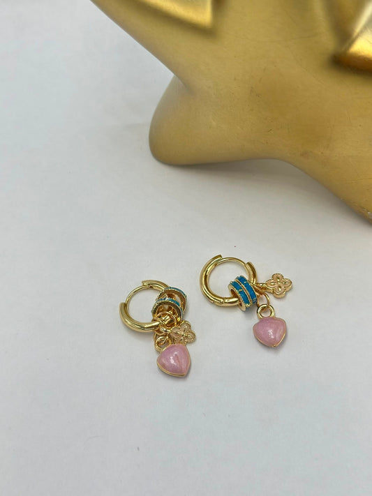 Charm Detay Halka Küpe (Pirinç Kaplama)