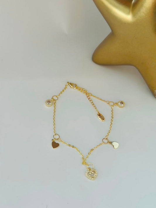 Kalp Charm Çelik Bileklik