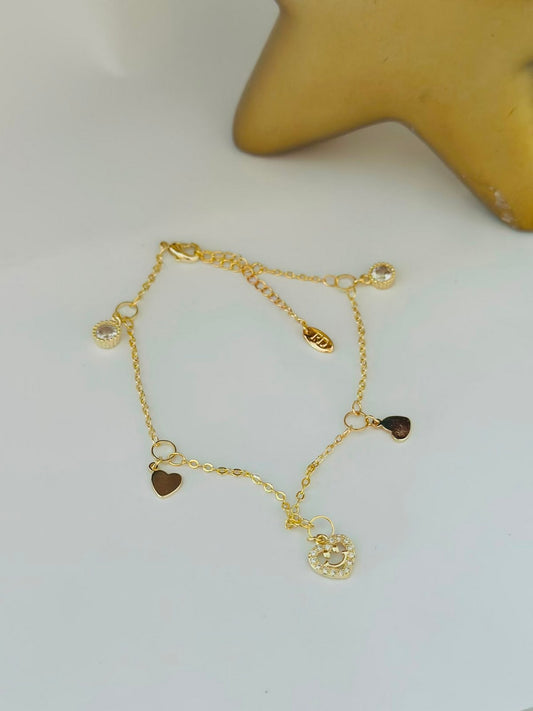 Kalp Charm Çelik Bileklik