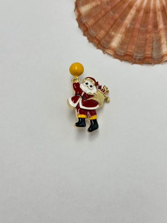 Noel Baba Sarı Balon Detay Broş