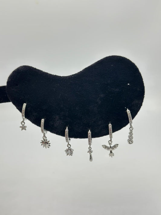 Anka Kuş Sallantılı Set Küpe (Çelik)