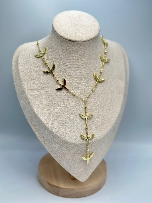 Anka Kuşu Detaylı Y Kolye (Çelik)