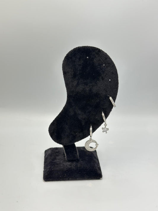 Ay Yıldız Set Küpe (Çelik)