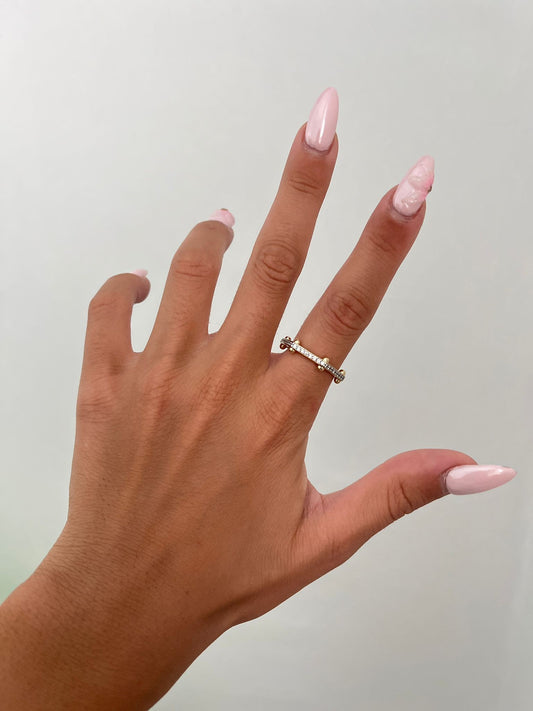 Ayarlanabilir Zirkon Taş Detay Çelik Yüzük