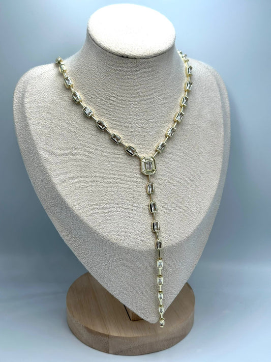 Baget Taş Detay Çelik Y Kolye (Çelik)