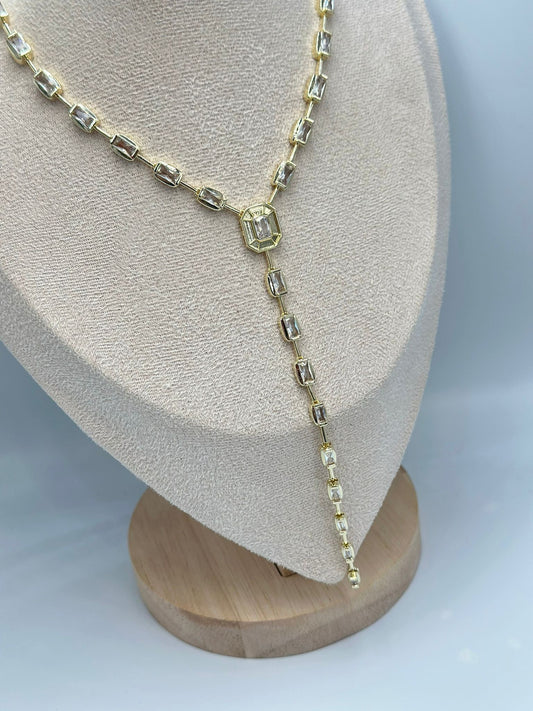 Baget Taş Detay Çelik Y Kolye (Çelik)