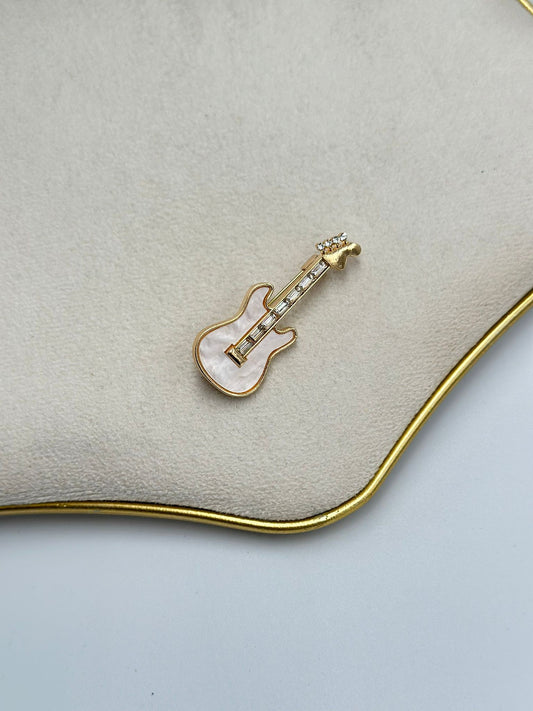 Baget Taş Detaylı Gitar Broş
