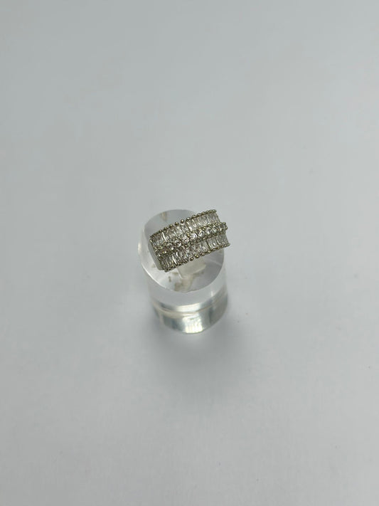 Baget Taş Detaylı Pirinç Kaplama Yüzük (Ayarlamalı)