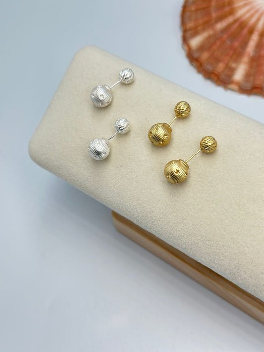 Bronz Kaplama Çift Kullanım Topçuk Küpe