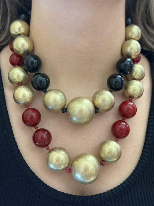 Büyüklü Küçüklü Sıralı Topçuk Kolye (53 Cm)