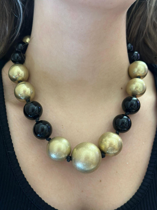 Büyüklü Küçüklü Sıralı Topçuk Kolye (53 Cm)