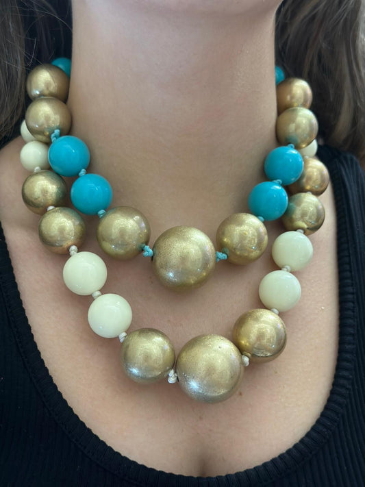 Büyüklü Küçüklü Sıralı Topçuk Kolye (53 Cm)