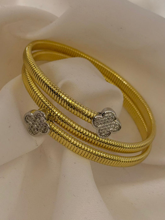 Çift Renk Yonca Detay Çelik Kelepçe