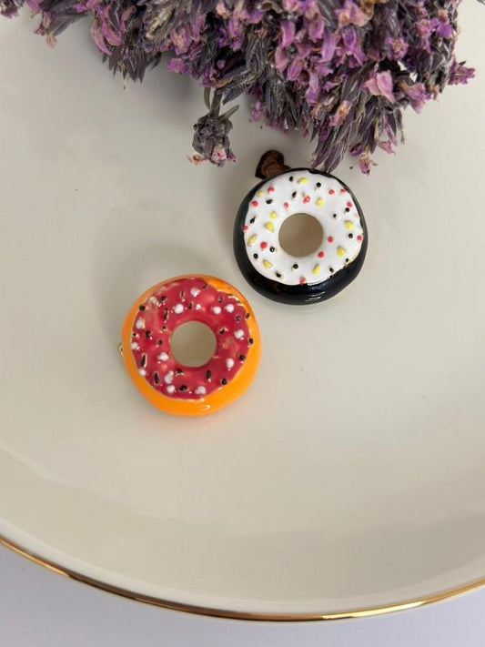 Donut Figürlü Mininal Renkli Broş