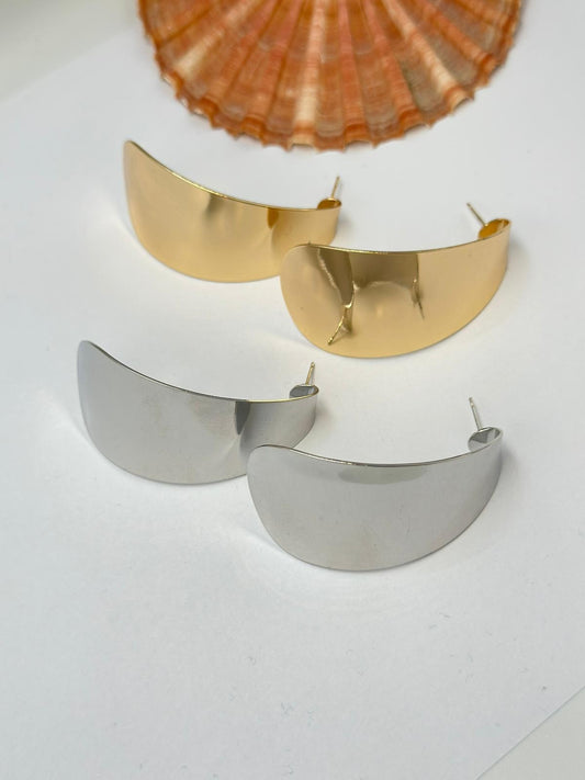 Düz Plaka Küpe (Pirinç Kaplama)