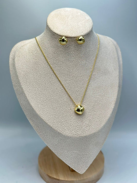 Geometrik Detay Çelik Set Takı