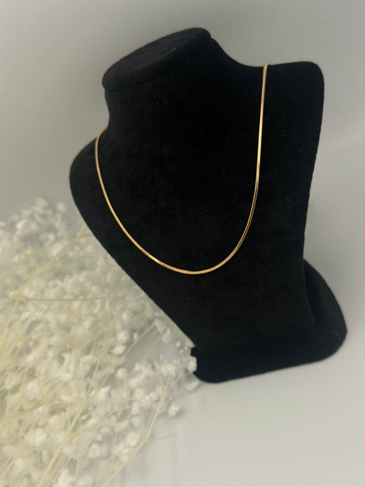 Gold Düz 1mm Unisex Çelik Kolye