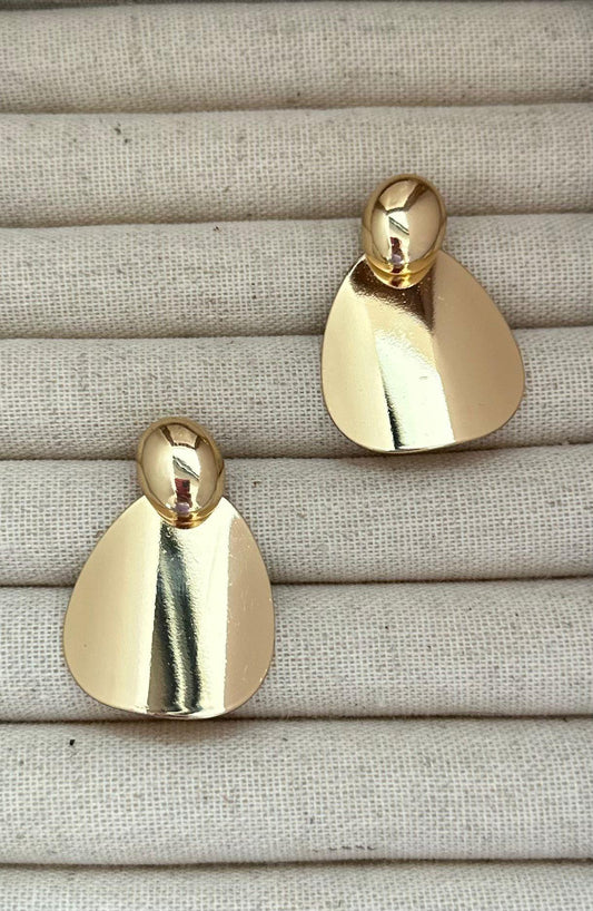 Gold Plaka Küpe (Pirinç Kaplama)