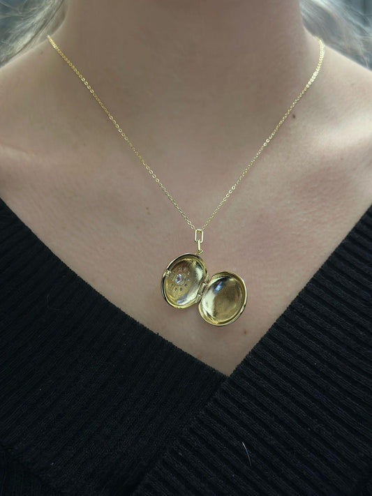 Güneş Detaylı Açılabilir Vintage Kolye (Çelik)
